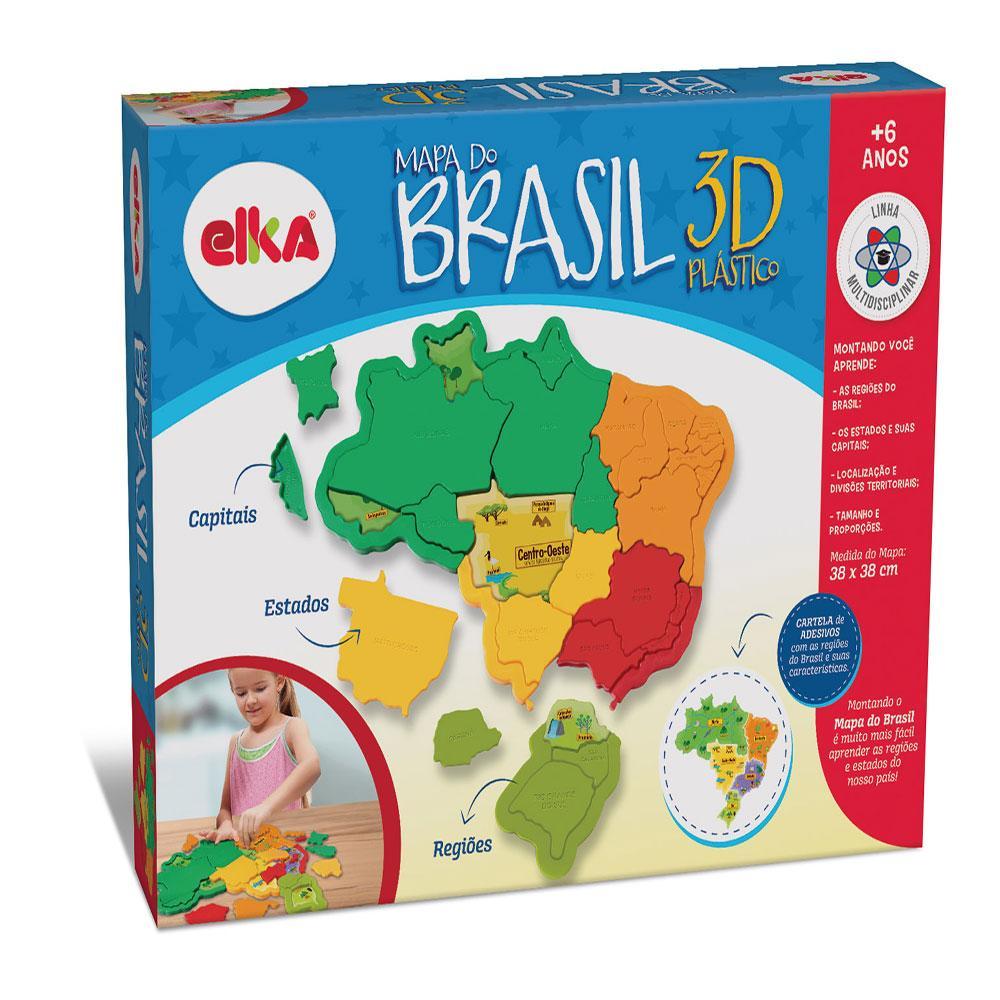 Quebra-Cabeça Mapa do Brasil 3D Plástico - Elka - 2