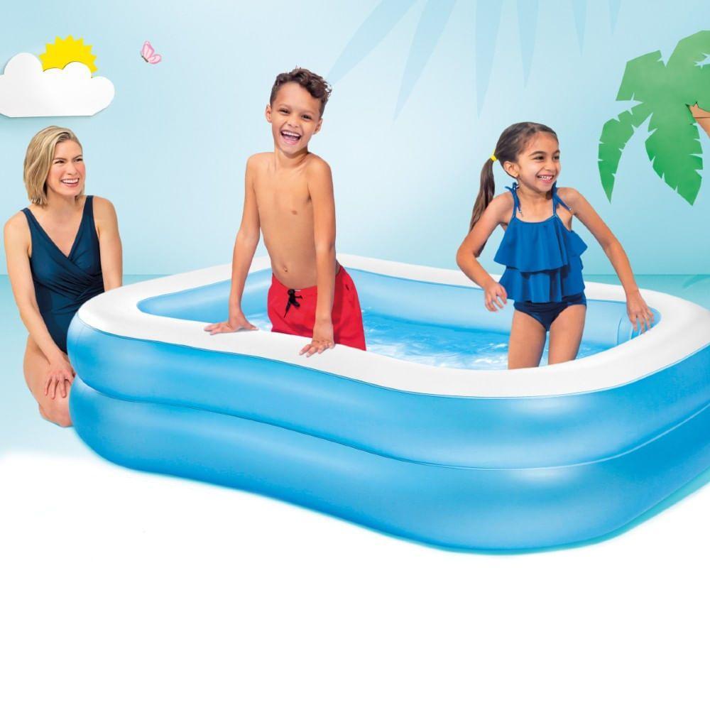 Piscina Familiar Retangular Blue 540L Azul - Intex - 6