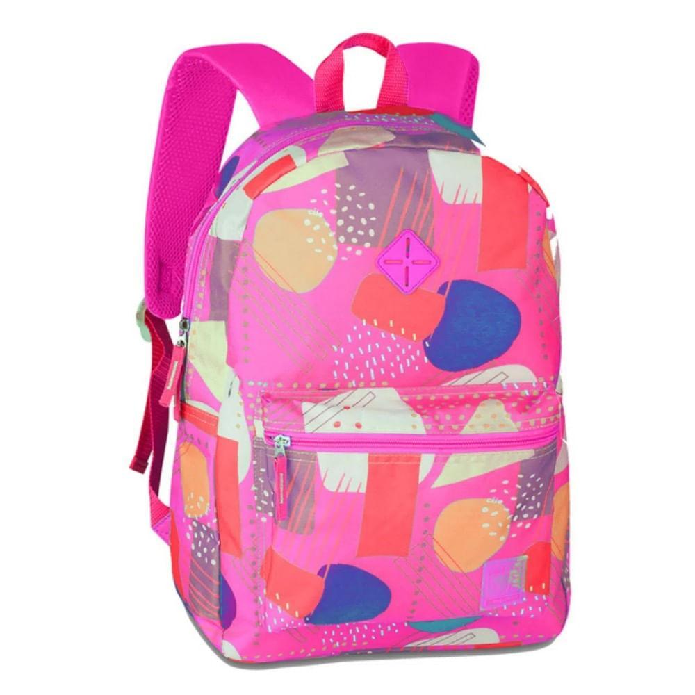 Mochila Juvenil Feminina Estampada Rosa - Clio Style - 4