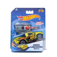 Carro Hot Wheels Com Chave Lançador Amarelo - Fun Divirta-se