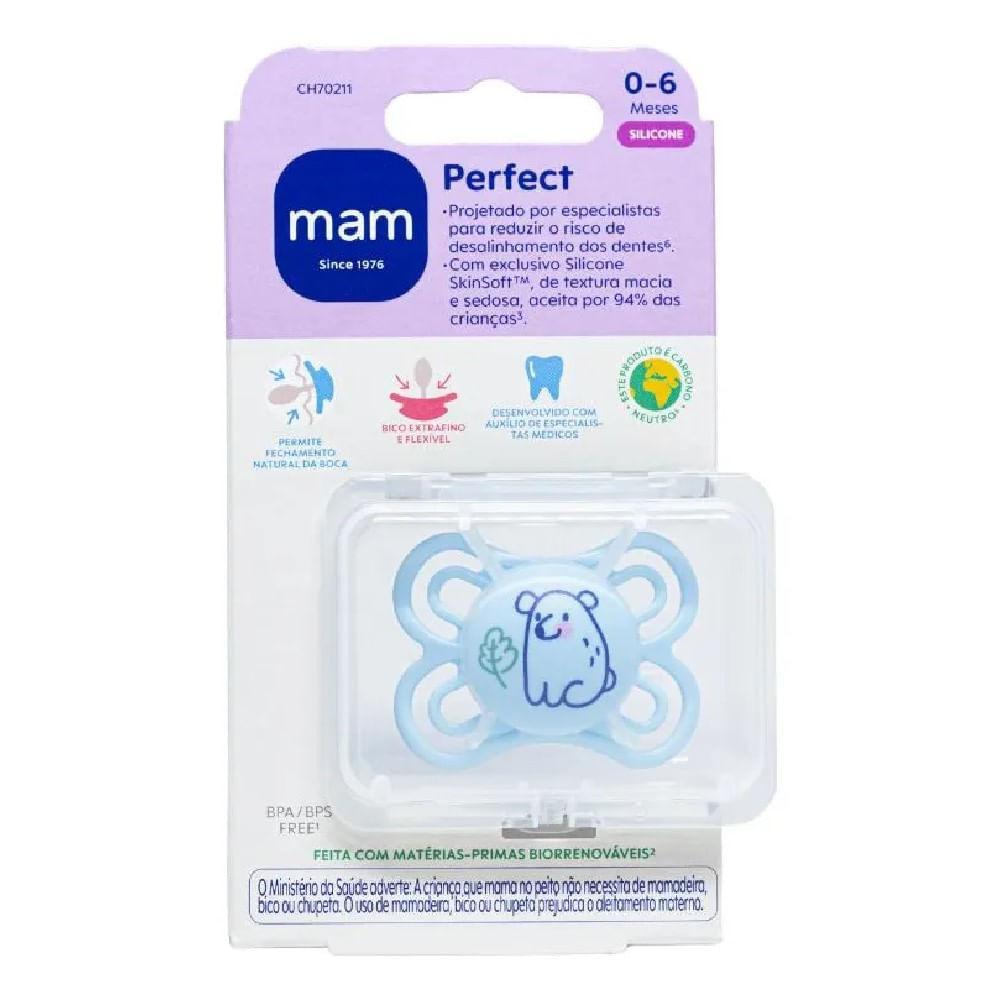 Chupeta Unitária Perfect 0 a 6 Meses Azul - Mam Baby - 4