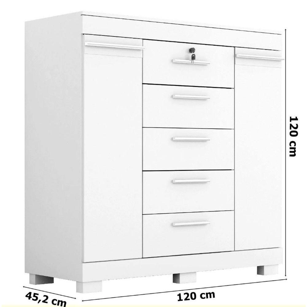 Cômoda Diana Prime com 5 Gavetas com Chave ACP Móveis - 3
