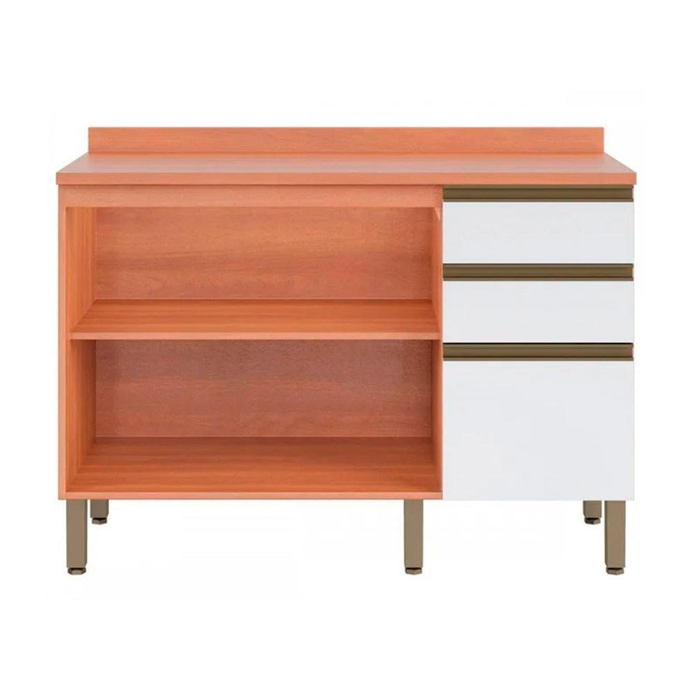 Balcão Macadâmia 120cm com Tampo 2 Portas 3 Gavetas 914103 Telasul - 2