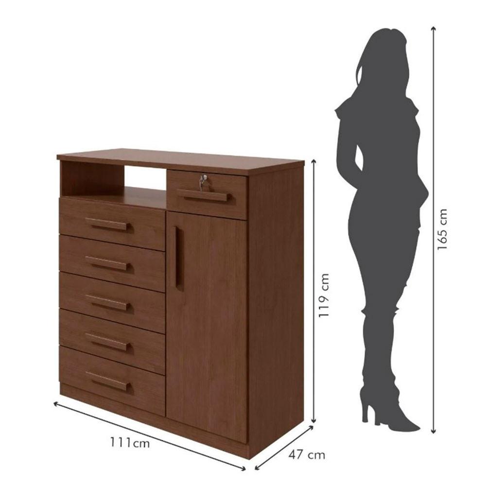 Cômoda da Vinci 6 Gavetas e 1 Porta Lopas - 5