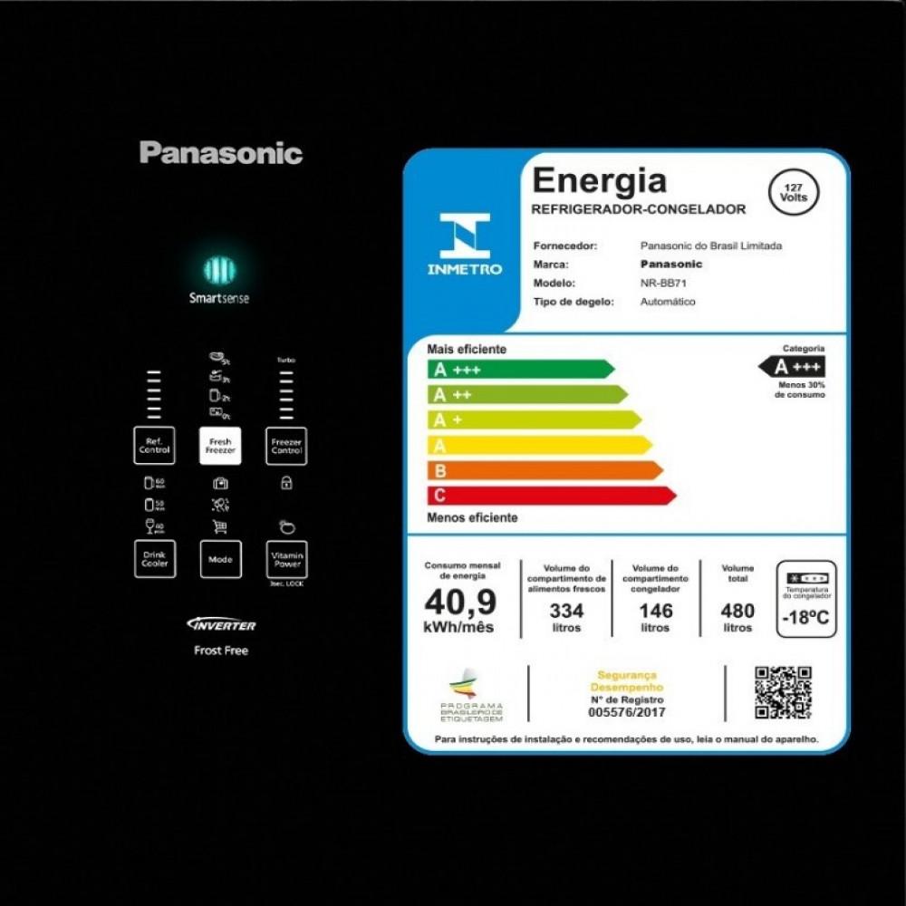 Geladeira NR-BB71GVFBB 480 Litros 2 Portas Frost Free Bottom Freezer Panasonic - 2