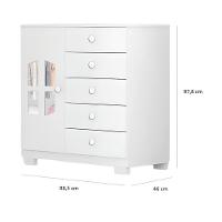 Cômoda Infantil Cristal 1 Porta 5 Gavetas Tuboarte (2022) - 3