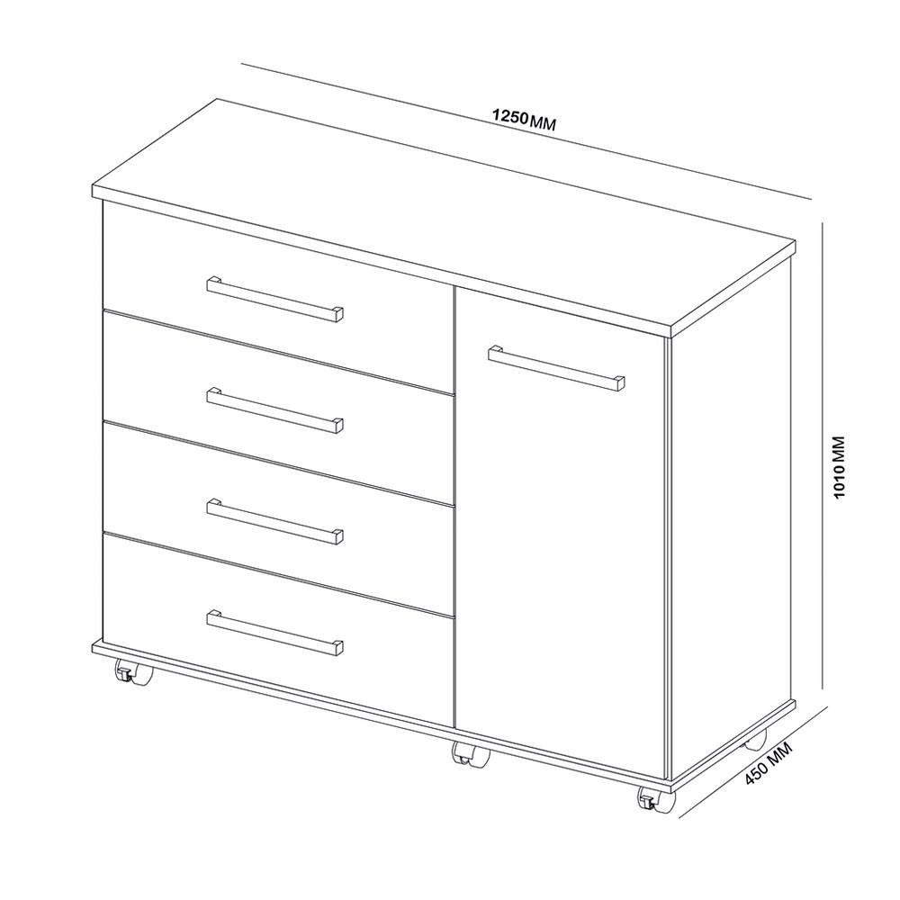 Cômoda Flora 4 Gavetas e 1 Porta 4130 Demóbile - 5