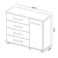 Cômoda Flora 4 Gavetas e 1 Porta 4130 Demóbile - 5