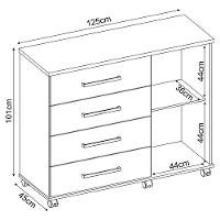 Cômoda Flora 4 Gavetas e 1 Porta 4130 Demóbile - 6