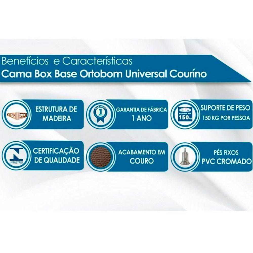 Conjunto Box Casal com Colchão Airtech com Molas Ensacadas Spring Pocket e Base Material Sintético Ortobom - 7