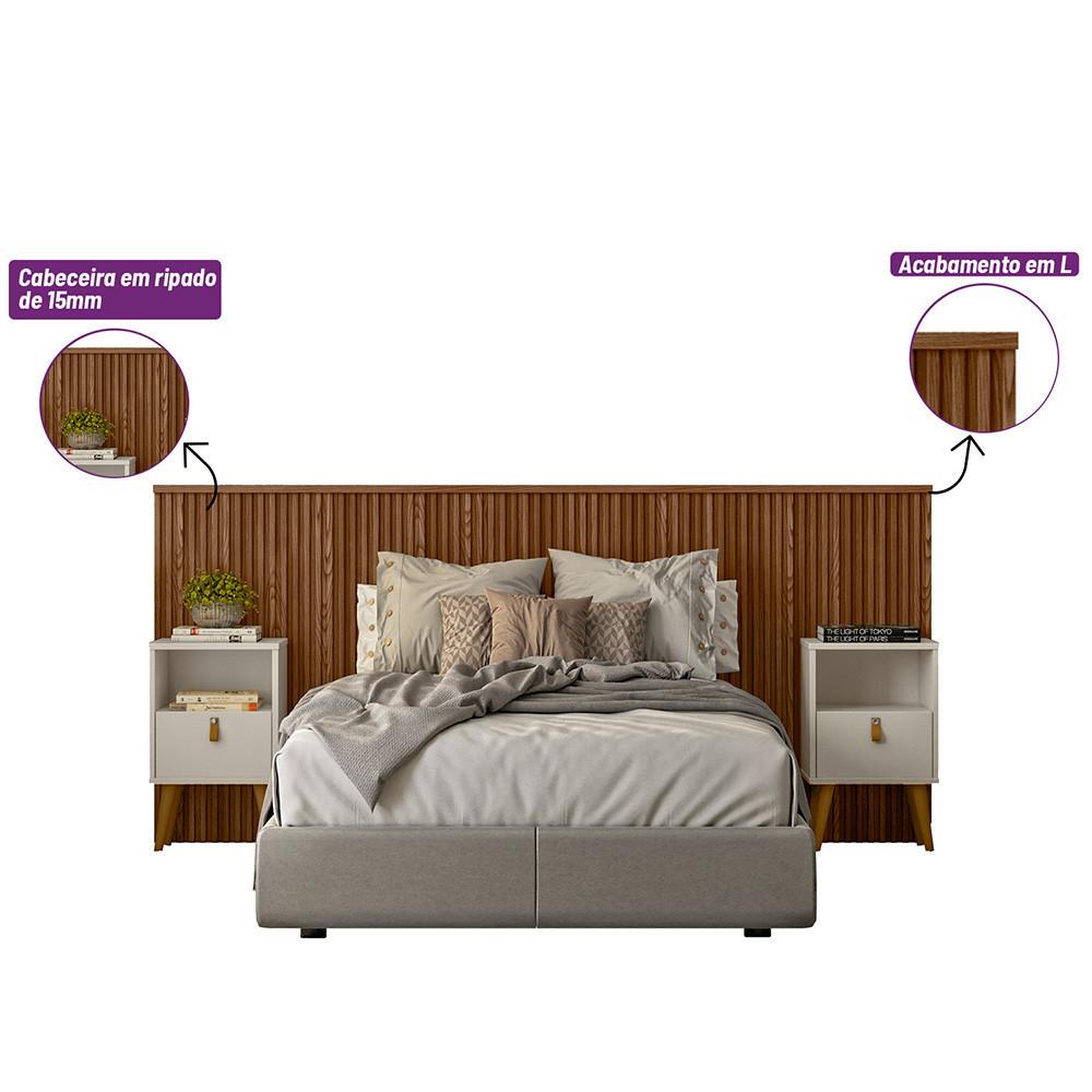 Cabeceira Laranjeiras em Ripado 241cm com Frame Linea Brasil - 6