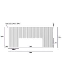 Cabeceira Laranjeiras em Ripado 241cm com Frame Linea Brasil - 9
