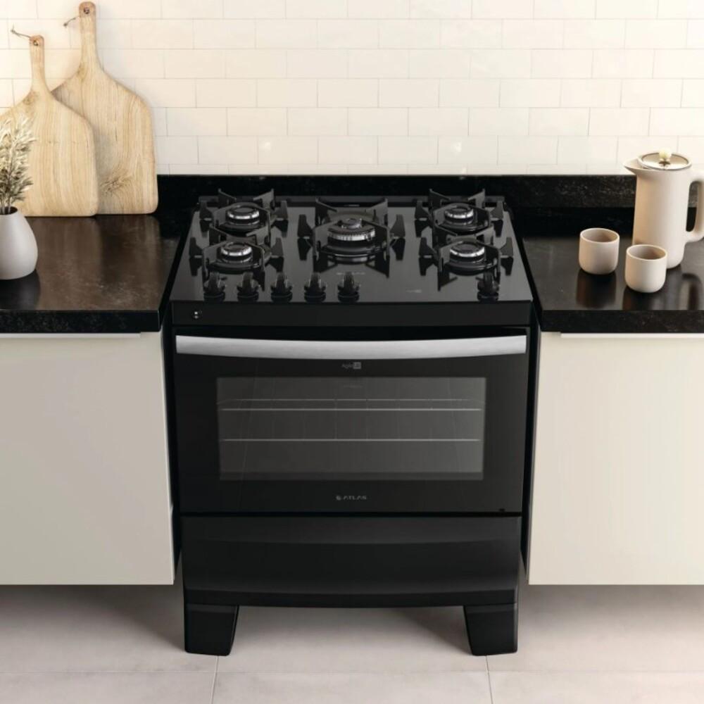 Fogão de Piso 5 Bocas Agile Up Glass com Mesa de Vidro 300001665 Atlas - 6