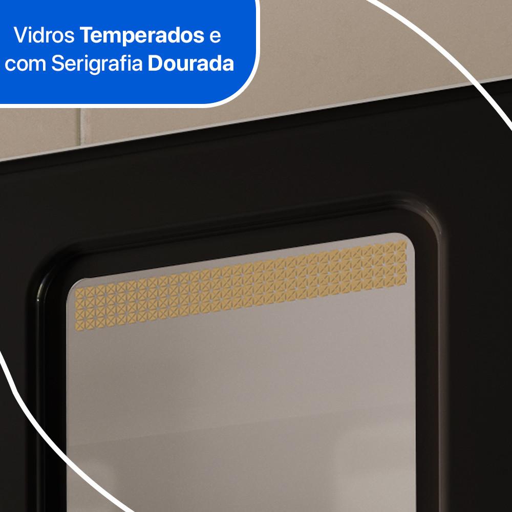 Armário Aéreo de Cozinha Ágata 3 Portas com Vidro 817007 Telasul - 3