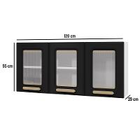 Armário Aéreo de Cozinha Ágata 3 Portas com Vidro 817007 Telasul - 5
