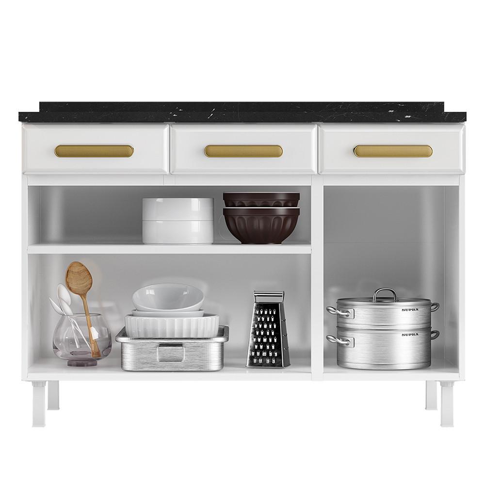Balcão de Cozinha Ágata 3 Portas e 3 Gavetas com Tampo 817108 Telasul - 4