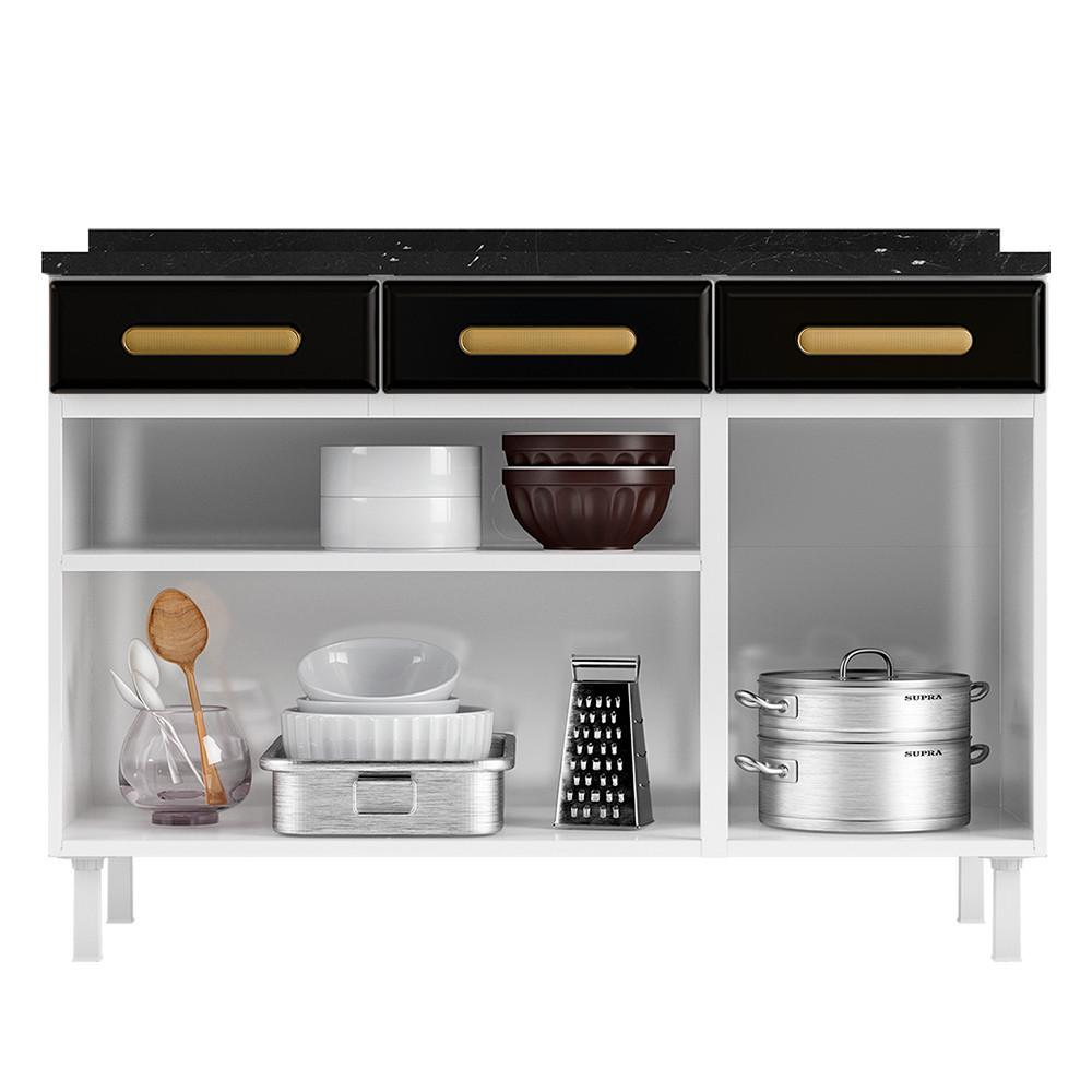 Balcão de Cozinha Ágata 3 Portas e 3 Gavetas com Tampo 817108 Telasul - 4