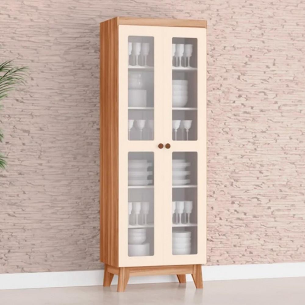 Cristaleira Maya 2 Portas de Vidro em MDF com Pés Tuboarte - 1