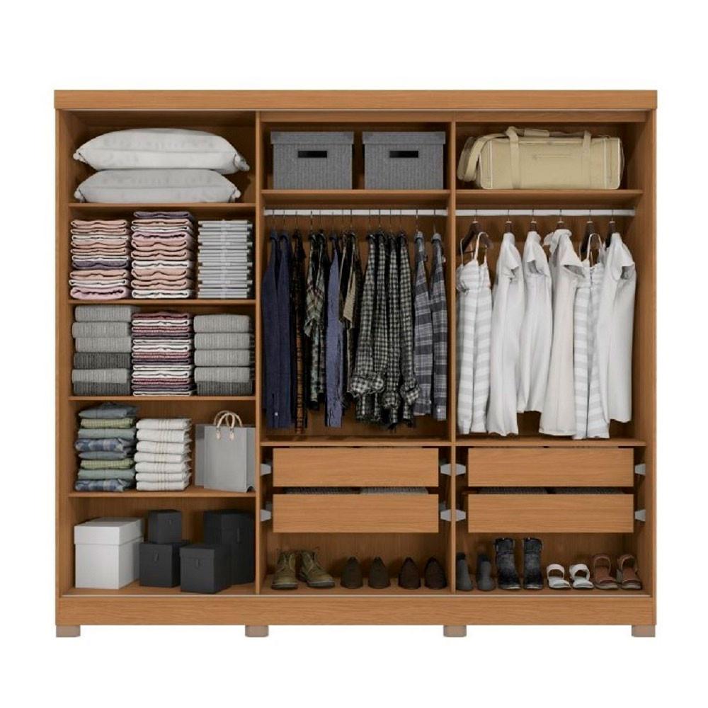 Guarda-Roupa Casal CB01N564 5 Portas 4 Gavetas com Espelho e Pés Kappesberg - 2