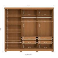 Guarda-Roupa Casal CB01N564 5 Portas 4 Gavetas com Espelho e Pés Kappesberg - 3