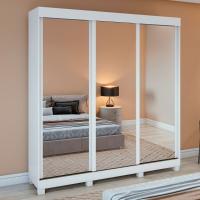 Guarda-Roupa Casal Saion Plus 3 Portas Com Espelho e Pés Moveis Lopas - 1