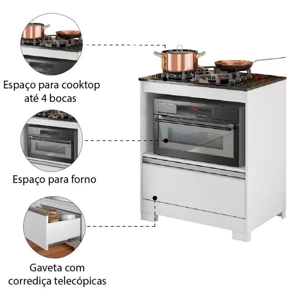 Balcão para Cooktop 4 Bocas com 1 Gaveta NT3110 Notável - 4