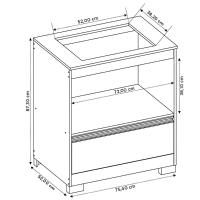 Balcão para Cooktop 4 Bocas com 1 Gaveta NT3110 Notável - 7