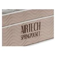 Conjunto Box Casal Queen Size Colchão Airtech Molas Ensacadas Spring Pocket Base Material Sintético Ortobom - 3
