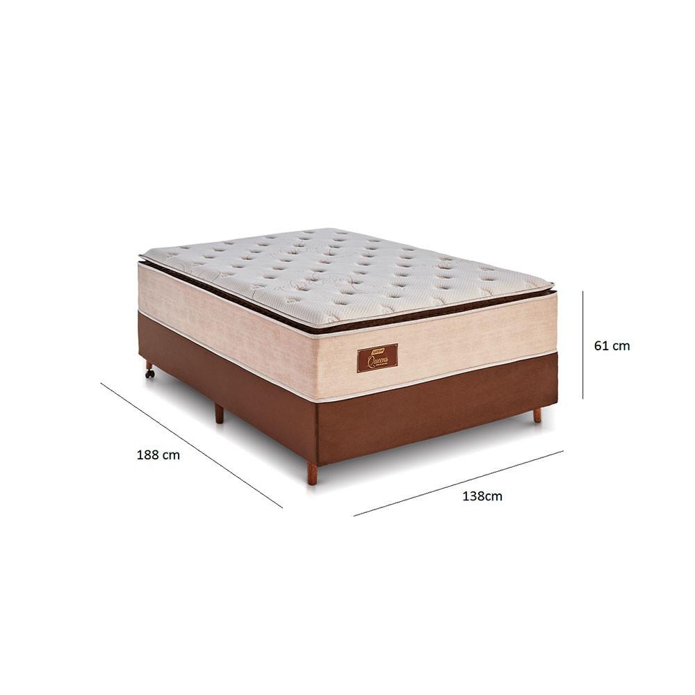Conjunto de Cama Box Queens Casal (Base + Colchão) Molas Ensacadas 138x188x61cm Gazin - 3
