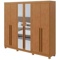 Guarda Roupa Casal Bertha 6 Portas e 4 Gavetas com Espelho e Pés Móveis Lopas - 2
