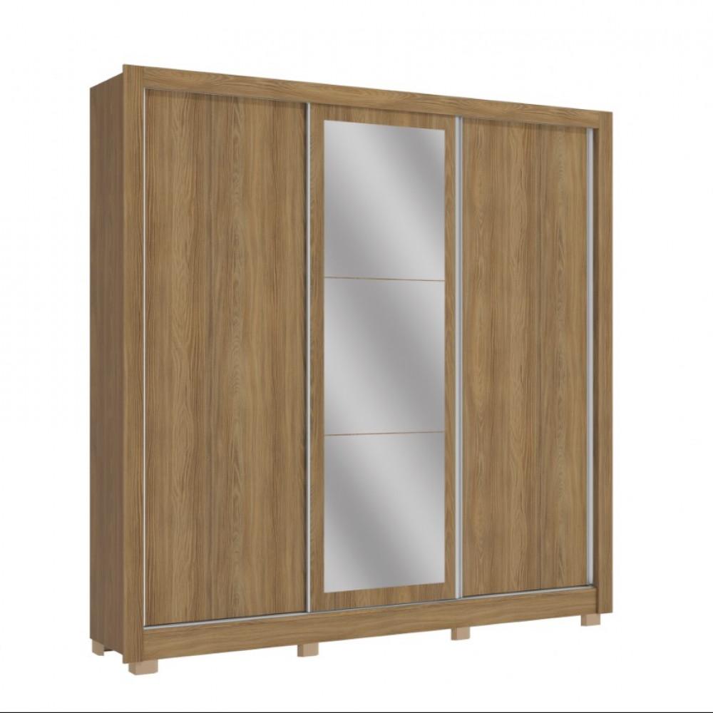 Guarda-Roupa Casal CB07M570 3 Portas e 2 Gavetas com Pés e Espelhos Kappesberg - 2