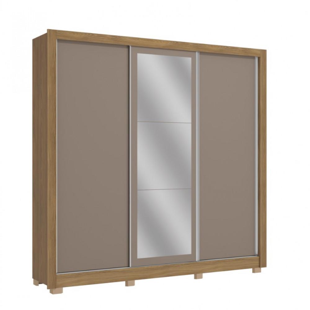 Guarda-Roupa Casal CB07M570 3 Portas e 2 Gavetas com Pés e Espelhos Kappesberg - 3