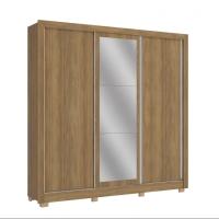 Guarda-Roupa Casal CB07M570 3 Portas e 2 Gavetas com Pés e Espelhos Kappesberg - 2