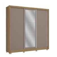 Guarda-Roupa Casal CB07M570 3 Portas e 2 Gavetas com Pés e Espelhos Kappesberg - 3