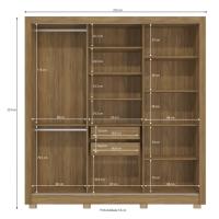 Guarda-Roupa Casal CB07M570 3 Portas e 2 Gavetas com Pés e Espelhos Kappesberg - 5