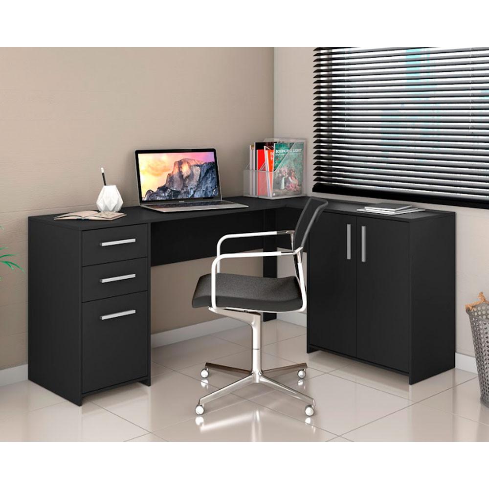 Mesa Office Escrivaninha em L com 2 Portas e 3 Gavetas NT2005 Notável - 1