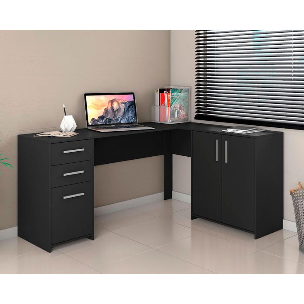 Mesa Office Escrivaninha em L com 2 Portas e 3 Gavetas NT2005 Notável - 2