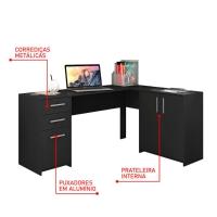 Mesa Office Escrivaninha em L com 2 Portas e 3 Gavetas NT2005 Notável - 6