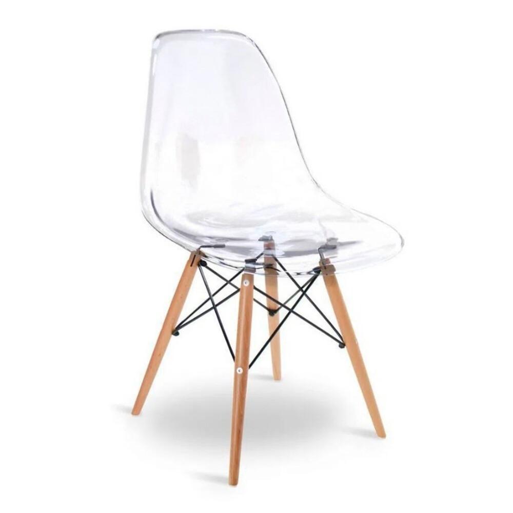 Cadeira Eiffel em Acrílico com Pés de Madeira RF3027 Mozaic - 1