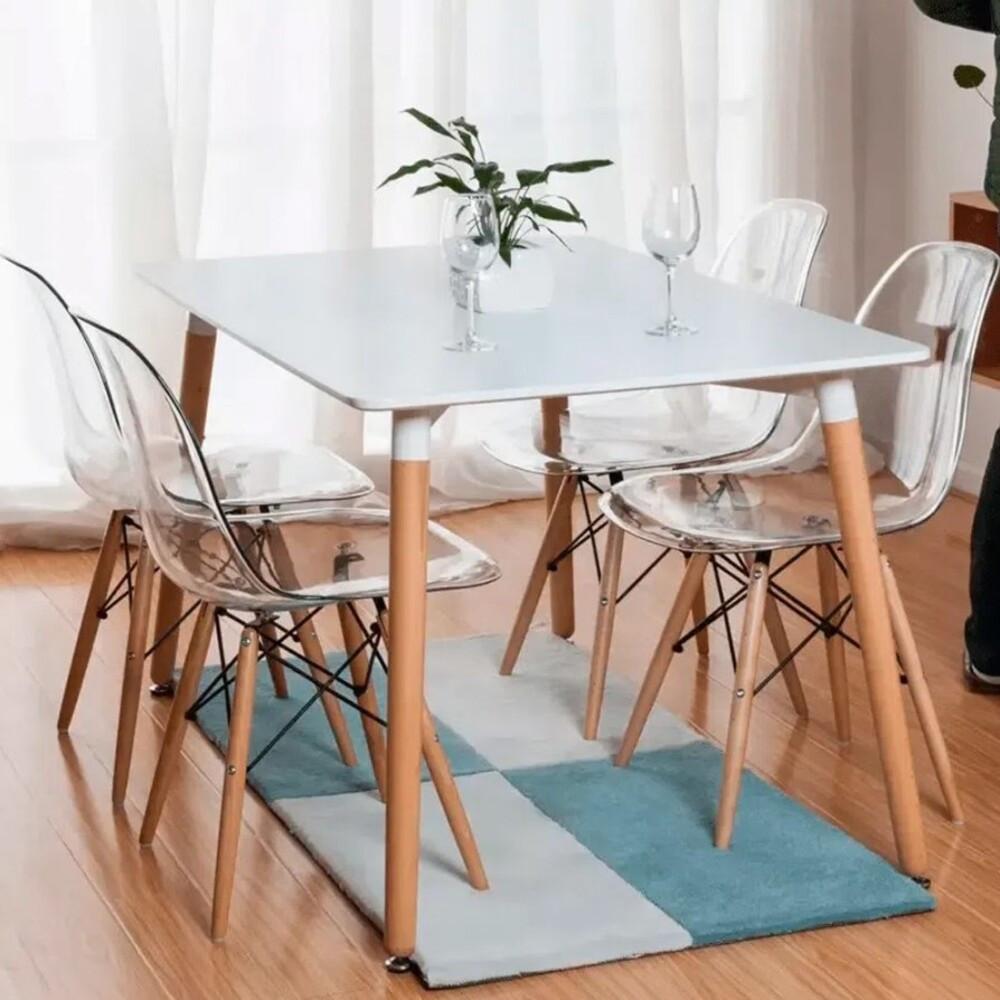 Cadeira Eiffel em Acrílico com Pés de Madeira RF3027 Mozaic - 4