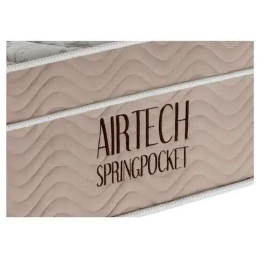 Conjunto Box Casal king Size Colchão Airtech Molas Ensacadas Spring Pocket e Base Material Sintético Ortobom - 4