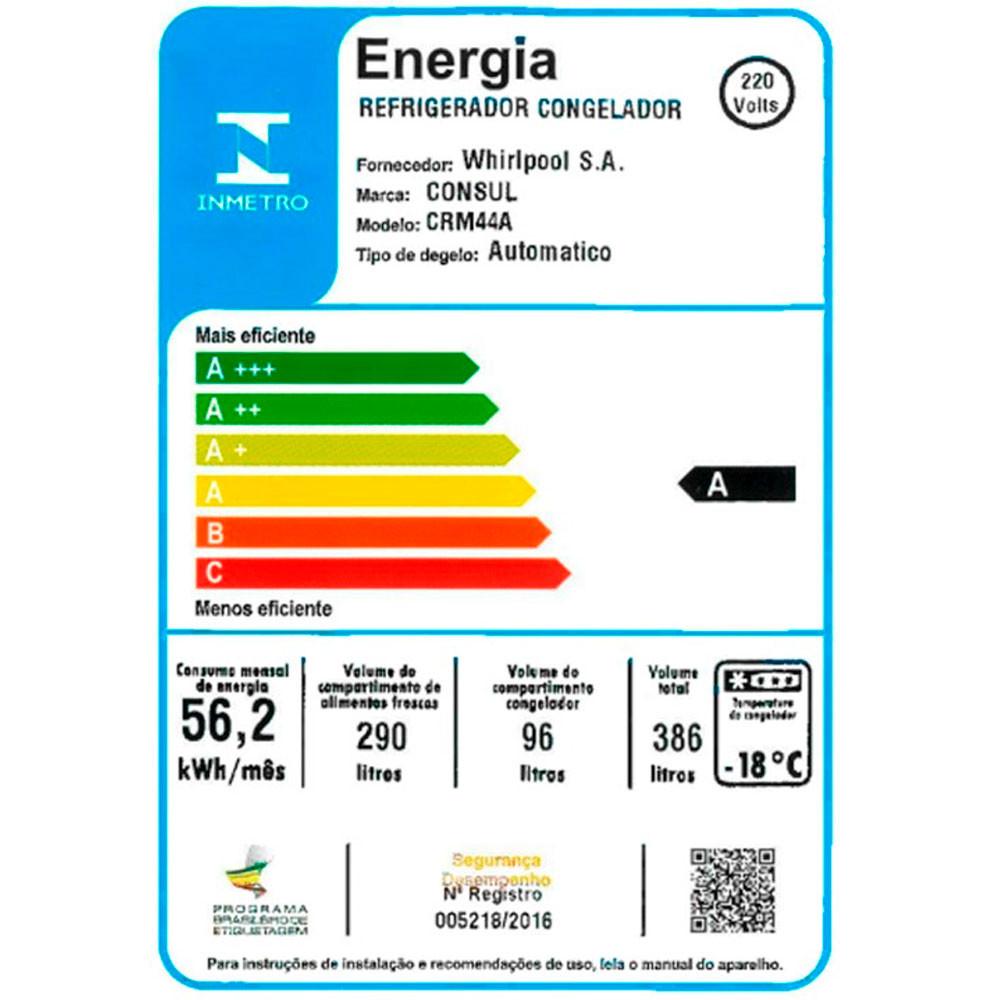 Geladeira CRM44 386 Litros Frost Free Duplex Consul - 8