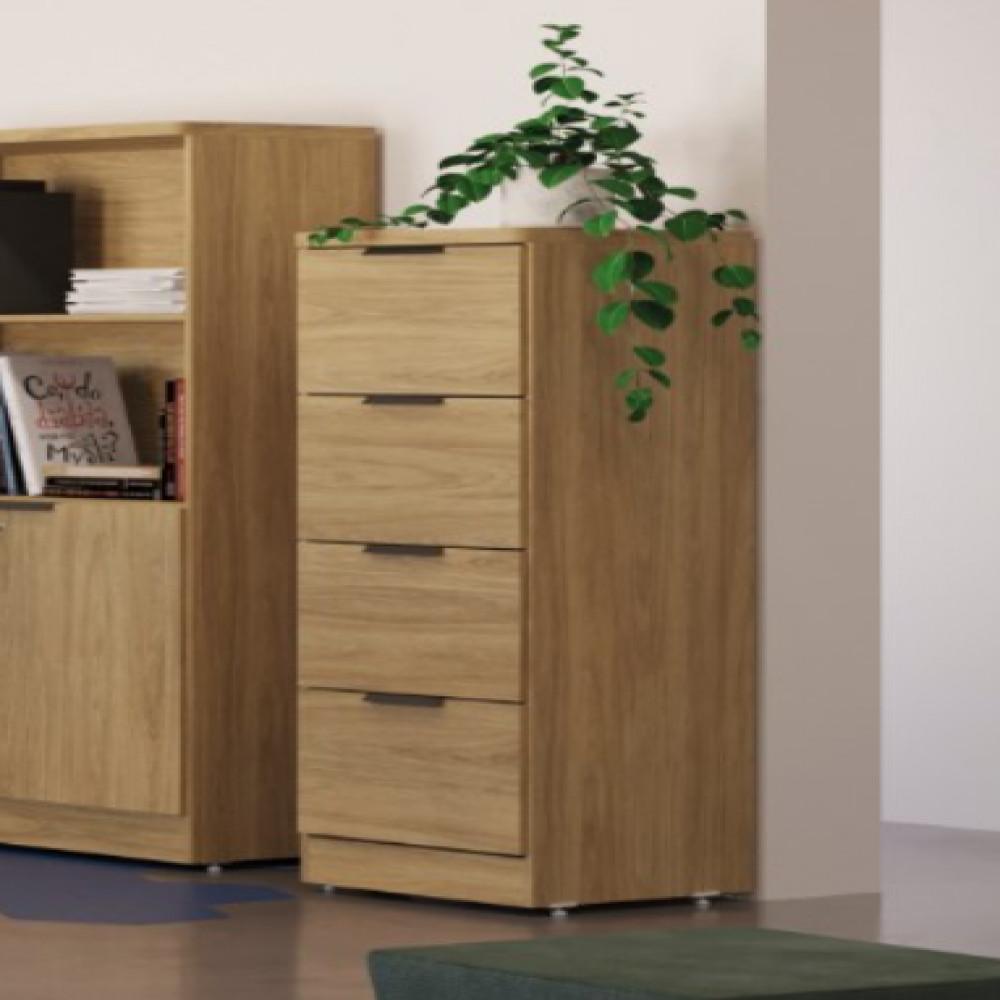 Armário Arquivo Office Versátil 4 Gavetas com Chave 1004A Kappesberg - 5
