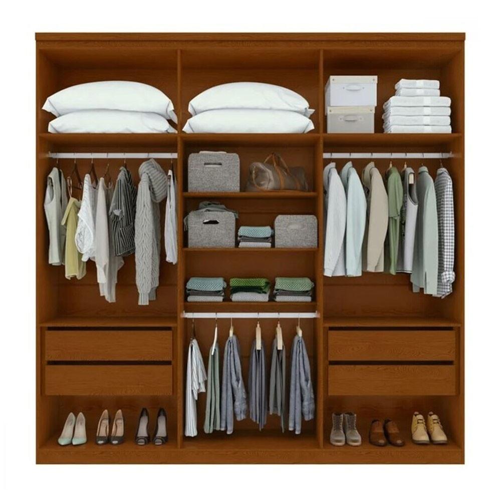 Guarda-Roupa Alonzo 6 Portas e 4 Gavetas com Espelho e Pés Móveis Lopas - 6