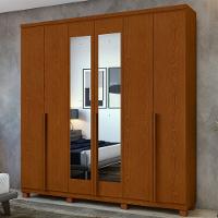 Guarda-Roupa Alonzo 6 Portas e 4 Gavetas com Espelho e Pés Móveis Lopas - 1