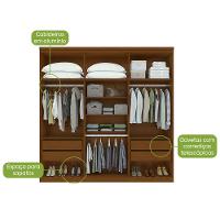 Guarda-Roupa Alonzo 6 Portas e 4 Gavetas com Espelho e Pés Móveis Lopas - 7