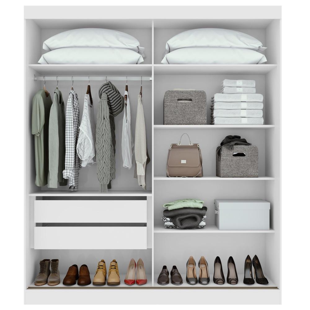 Guarda-Roupa Zeine 2 Portas de Correr 2 Gavetas Com Espelho E Pés Móveis Lopas - 6