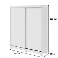 Guarda-Roupa Zeine 2 Portas de Correr 2 Gavetas Com Espelho E Pés Móveis Lopas - 7