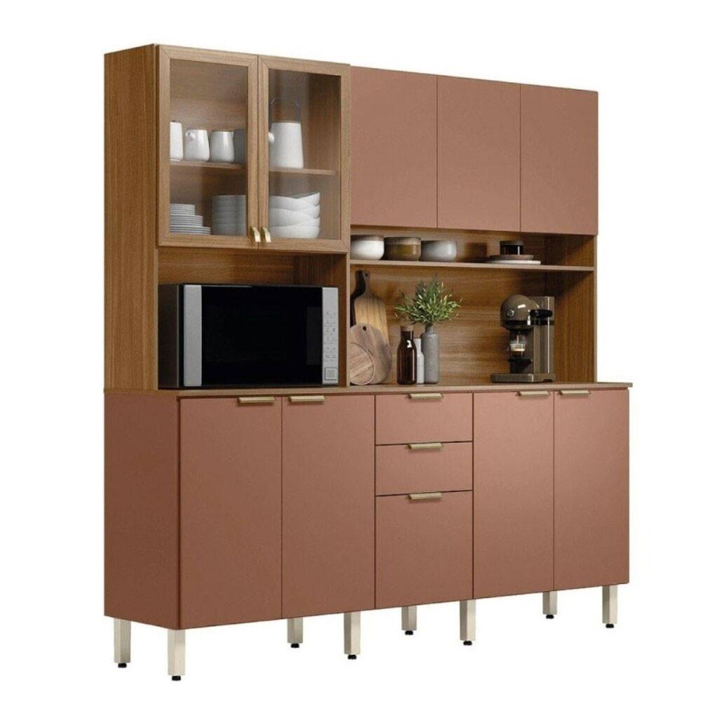 Kit Cozinha Compacta Amora 10 Portas e 2 Gavetas com pés 98221 Demóbile - 1