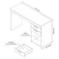Mesa Home Office 51015 Para Quarto e Escritório 2 Gavetas Notável - 5